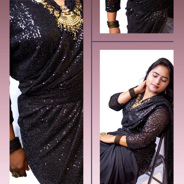 Readymade Black Diomond Saree - Image 2